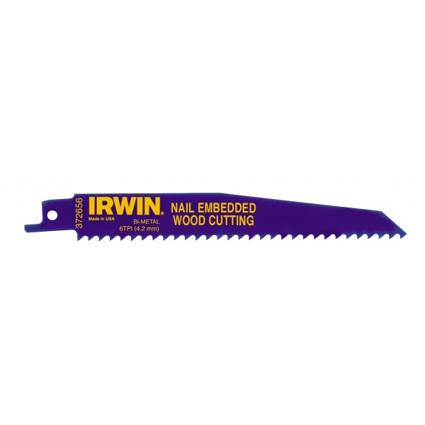 List do mečové pily, 656R, 150 mm, 6TPI, pro řezání dřeva s hřebíky, bimetalový, 5 ks, Irwin, 10504155