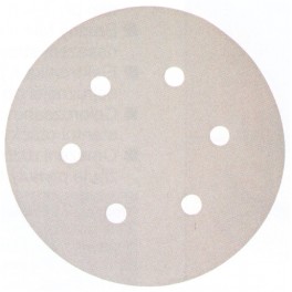 Brusný papír na suchý zip, 150 mm, zrno 180, 50 ks, na barvy, laky, 6 otvorů, Makita, P-37792