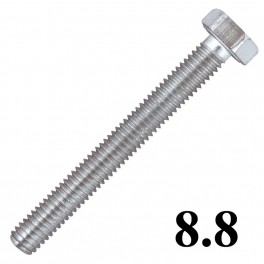 Šroub metrický, DIN 933, 10x120 mm, šestihranná hlava, pevnost 8.8, pozinkovaná ocel, SM10/120ZB88