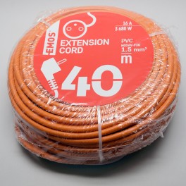 Prodlužovací kabel oranžový, spojka, 40 m, PVC, P01140, Emos, EM-P01140
