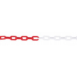 Řetěz plastový, 6 mm, 25 m, červeno-bílý, F51450